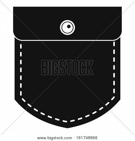 Black jeans pocket icon. Simple illustration of black jeans pocket vector icon for web