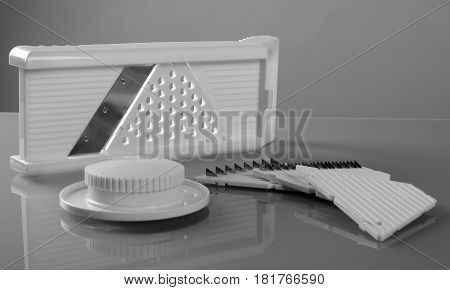 Universal grater with four different stainless blades