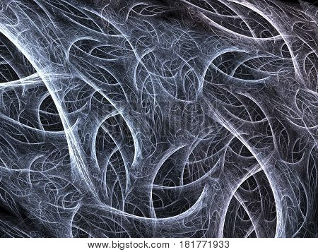 An abstract computer generated modern fractal design on dark background. Abstract fractal color texture. Digital art. Abstract Form & Colors. Abstract fractal element pattern for your design. The intricacy of light texture fibre