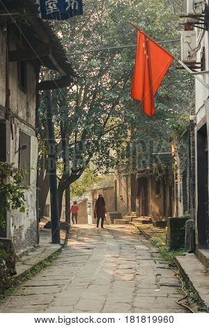 25,dec, 2015,china,chongqing : A Traditional Village And House Beside The Famous Travel Attractions