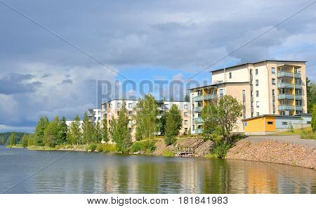 Embankment in Lappeenranta at summer. City and municipality in Finland administrative economic and cultural center of the province of South Karelia.