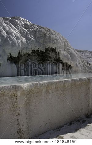 Natural swimmingpool in Pamukale Region, in Turkey
