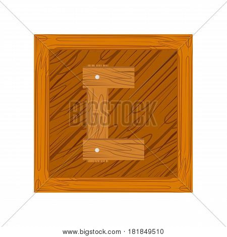 wooden block alphabet C letter icon isolated on white background