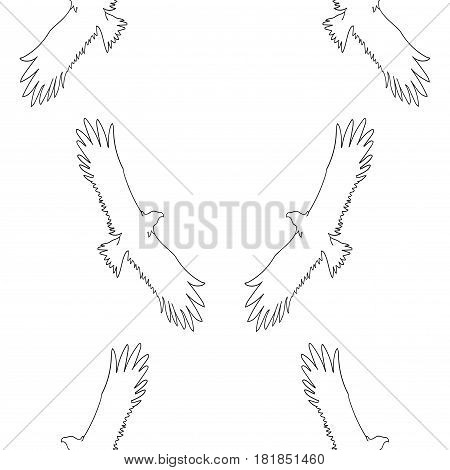 The seamless eagle pattern on a white background.