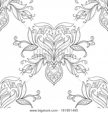 The seamless beautiful pattern on a white background.