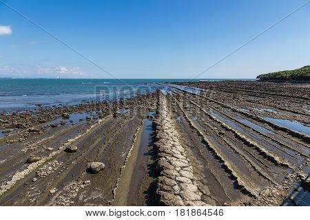 Devil's Washboard Coastline In Aoshima Island, Miyazaki, Japan