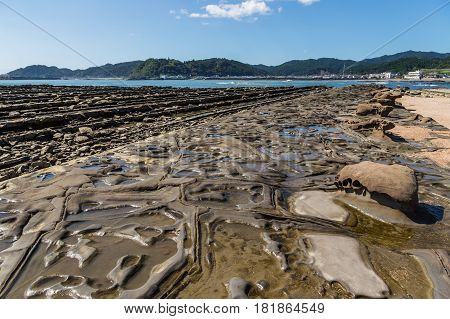 Devil's Washboard Coastline In Aoshima Island, Miyazaki, Japan