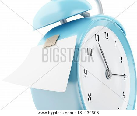 3D Alarm Clock With Empty Sticky Paper