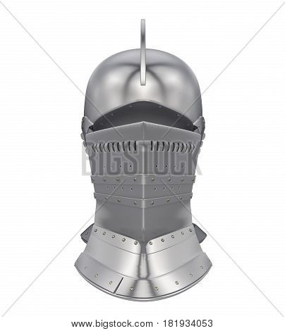 Knight Helmet isolated on white background. 3D render