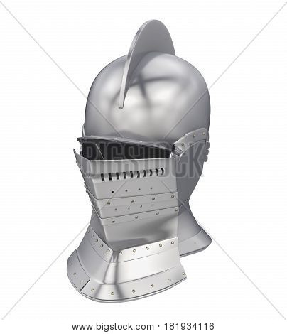 Knight Helmet isolated on white background. 3D render