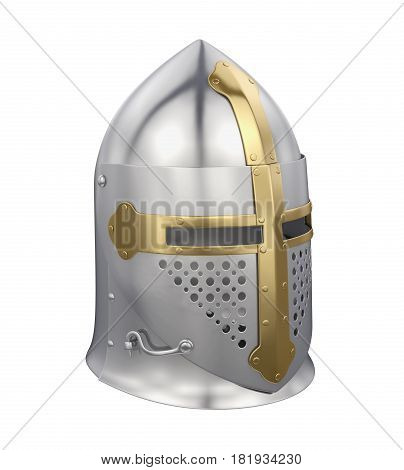 Knight Helmet isolated on white background. 3D render