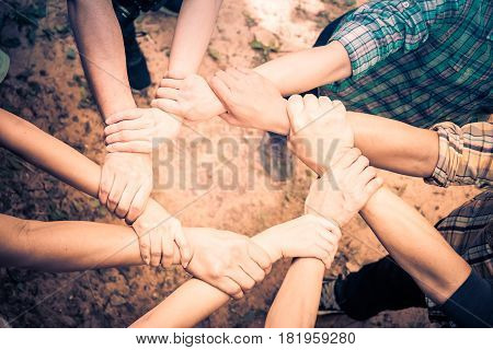 Teamwork Join Hands Support Together Collaboration Concept
