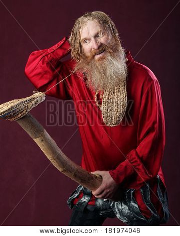 A Man In A Red Shirt