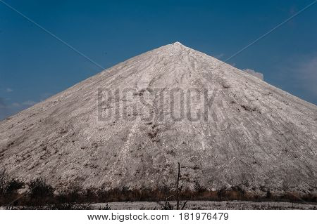 White Chemical Mountains. Production Wastes Of Chemical Plant.