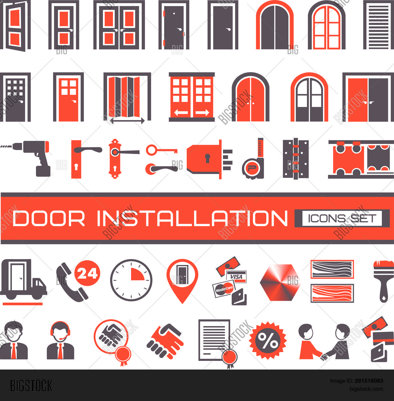 Door Kit Icon Vector Set Door Vector & Photo (Free Trial) | Bigstock