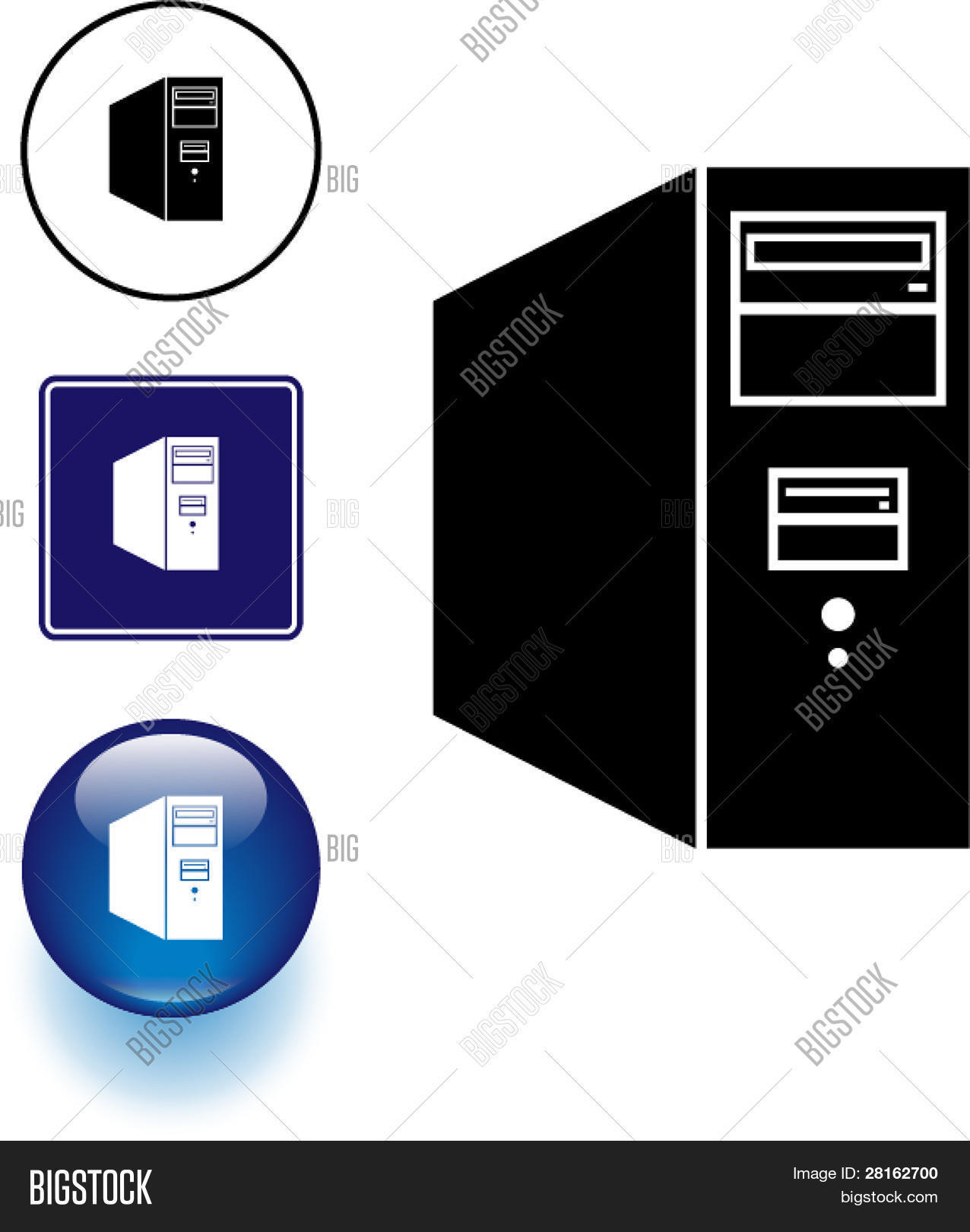 Computer Tower Symbol Vector & Photo (Free Trial) Bigstock