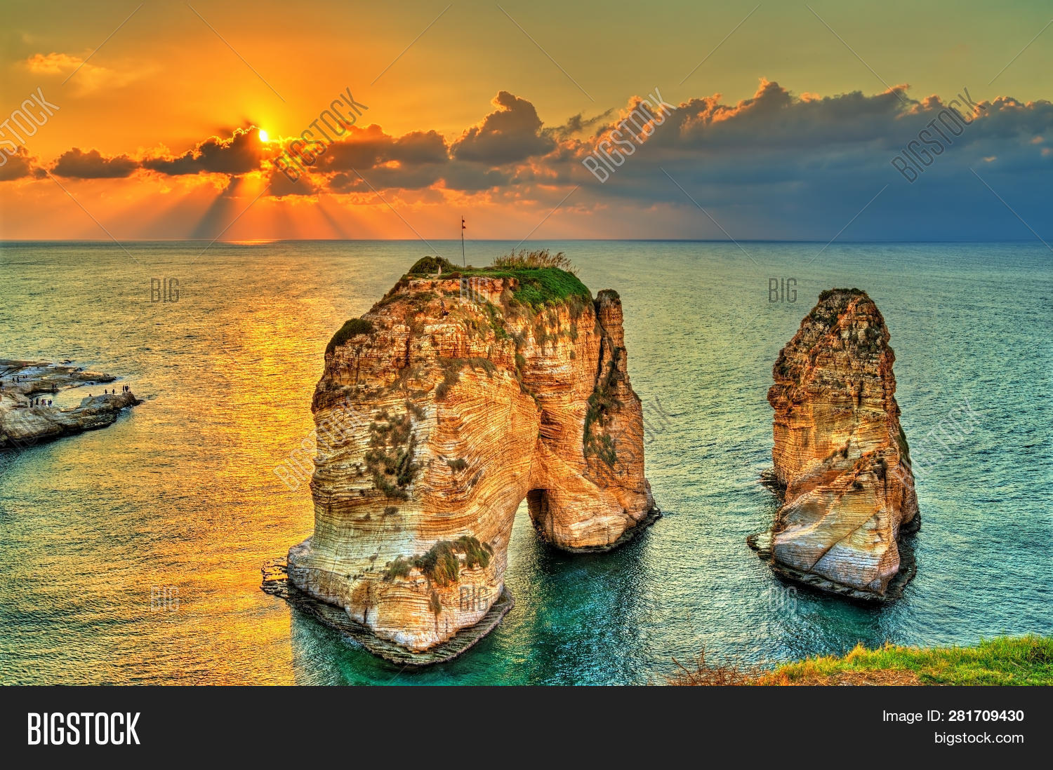 Pigeon Rocks Rauche Raouche Pigeons Rocks Image & Photo (Free Trial) | Bigstock