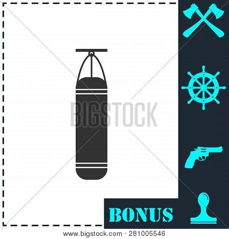 Punching Bag Icon Flat. Simple Vector Symbol And Bonus Icon