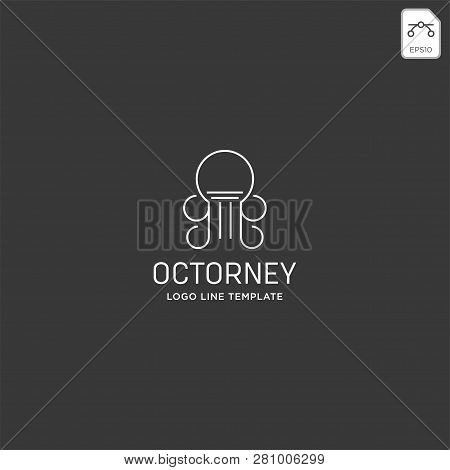 Elegant Attorney Logo Line Design Template Vector Illustration