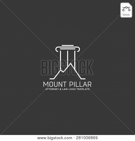 Elegant Attorney Logo Line Design Template Vector Illustration