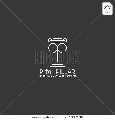 Elegant Attorney Logo Line Design Template Vector Illustration