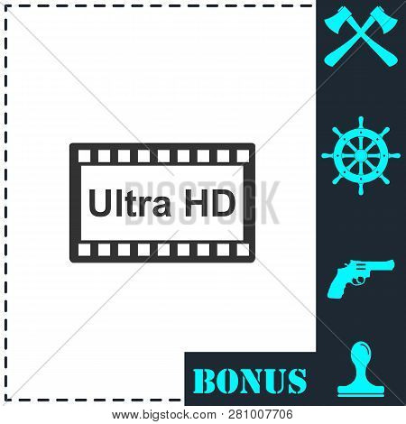 Tv Ultra Hd Icon Flat. Simple Vector Symbol And Bonus Icon