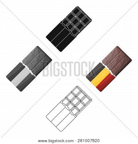 Belgian  Chocolate.the Dark Belgian Wolf. Belgium Single Icon In Cartoon Style Vector Symbol Stock I