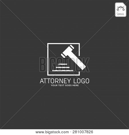 Elegant Attorney Logo Line Design Template Vector Illustration