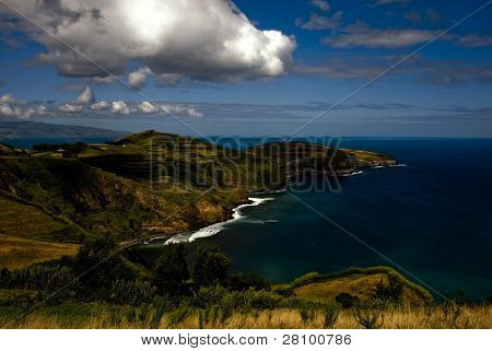 coastal view at Santa Iria in Sao Miguel Island, Azores, Portugal