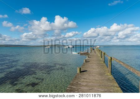 West Coast National Park, South Africa, August 20, 2018: The Jetty At Kraalbaai In The Langebaan Lag