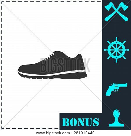 Sneakers Icon Flat. Simple Vector Symbol And Bonus Icon