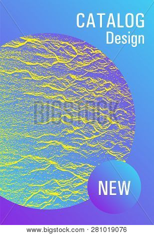 Brochure Layout Design Template. Violet Blue Yellow Arthouse Effect Texture. Business Brochure Vecto