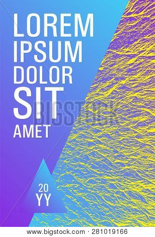 Catalog Cover Vector Template. Violet Blue Yellow Arthouse Effect Texture. Cover With Headline Sampl