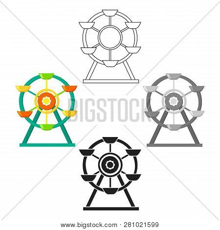 Ferris Wheel Icon In Cartoon Style Isolated On White Background. Play Garden Symbol Stock Vector Ill