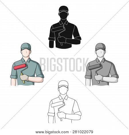 Painter.professions Single Icon In Cartoon Style Vector Symbol Stock Illustration Web.