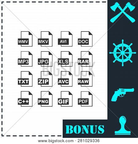 File Extensions Icon Flat. Simple Vector Symbol And Bonus Icon