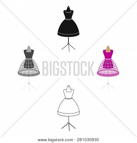 Equipment, Mannequin For Sewing Womens Clothing. Sewing And Equipment Single Icon In Cartoon Style V