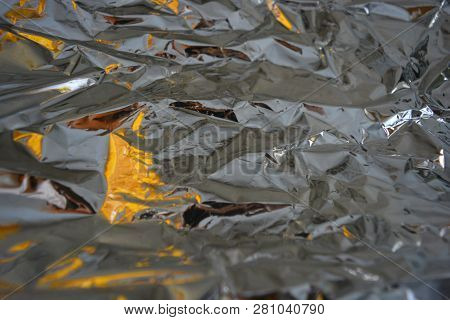 Stylish Metallic, Gray, Reflective Melik Background. Festive Background With Brightness And Light Ef