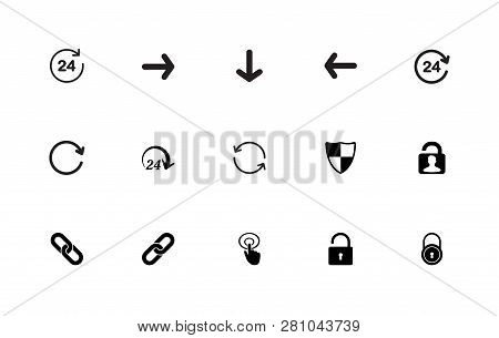 Stock Vector Simple Set Of Interface Arrows Related Contains Such Icons: Open Around The Clock Hours