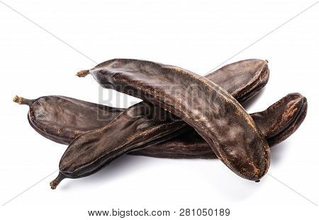 Carob Pods  Isolated On A White Background