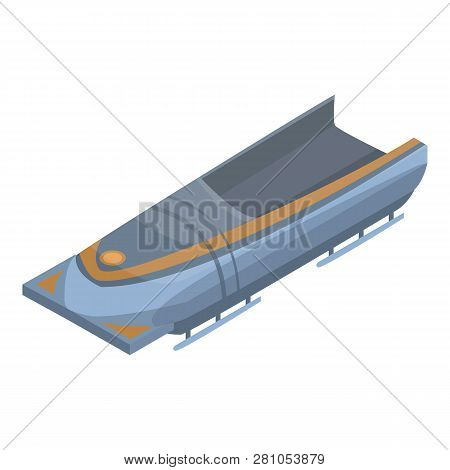 Empty Bobsleigh Icon. Isometric Of Empty Bobsleigh Vector Icon For Web Design Isolated On White Back