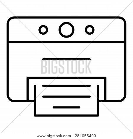 Desktop Printer Icon. Outline Desktop Printer Vector Icon For Web Design Isolated On White Backgroun