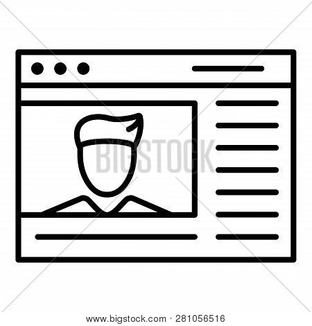 Webinar Start Page Icon. Outline Webinar Start Page Vector Icon For Web Design Isolated On White Bac