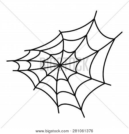 Spider Web Icon. Outline Spider Web Vector Icon For Web Design Isolated On White Background