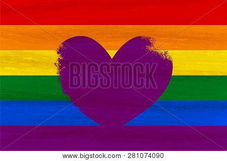Lesbian, Gay, Bisexual, Transgender Lgbt Pride Flag. Rainbow Flag. Gay And Lesbian Love. Watercolor 