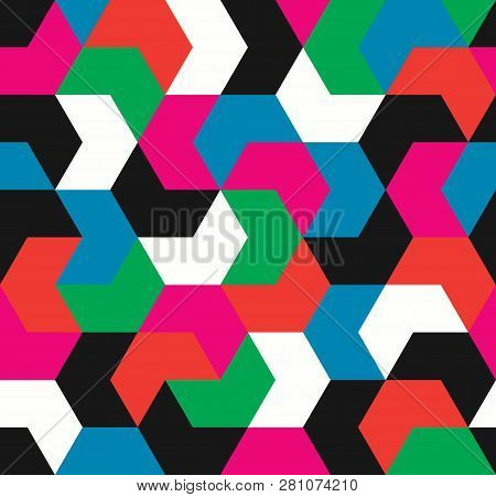 Seamless Pattern. Endless Background Of Geometric Shapes. Arrow Seamless Pattern. Geometric Pattern.