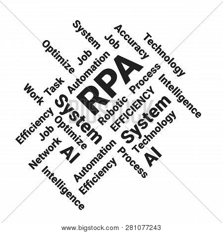 Rpa Robotic Process Automation Job Work Task Efficiency Words. Vector