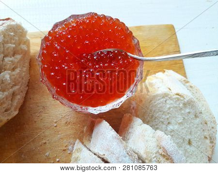Bread Is Black. White, In Slices. Narzen Bread. On A Tree A Tree. On The Table. For Background. For 