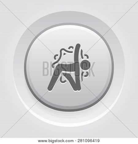 Yoga Triangle Pose Icon. Flat Design Yoga Poses With Mandala Ornament In Back. Isolated Illustration