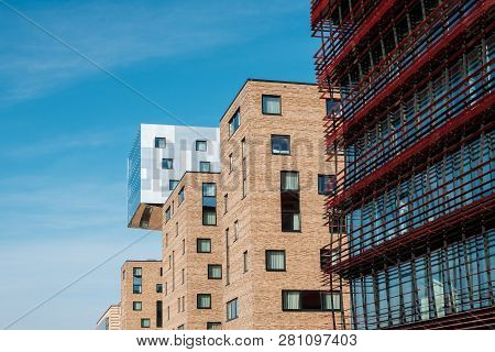 Berlin, Germany - January 2019 : Exterior Facade Of The Nhow Berlin Hotel  River Spree, Berlin, Germ